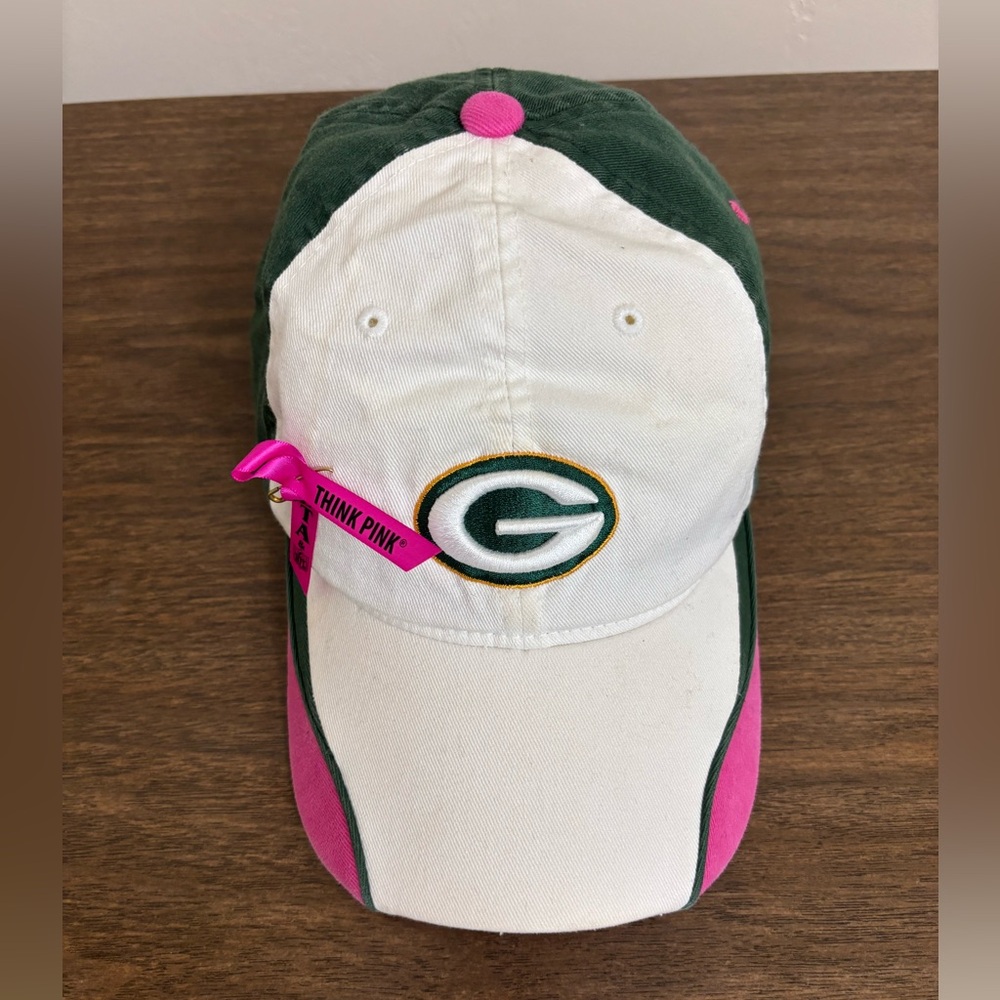 2/$20 Green Bay Packers “Think Pink” Cap - Green, White & Pink